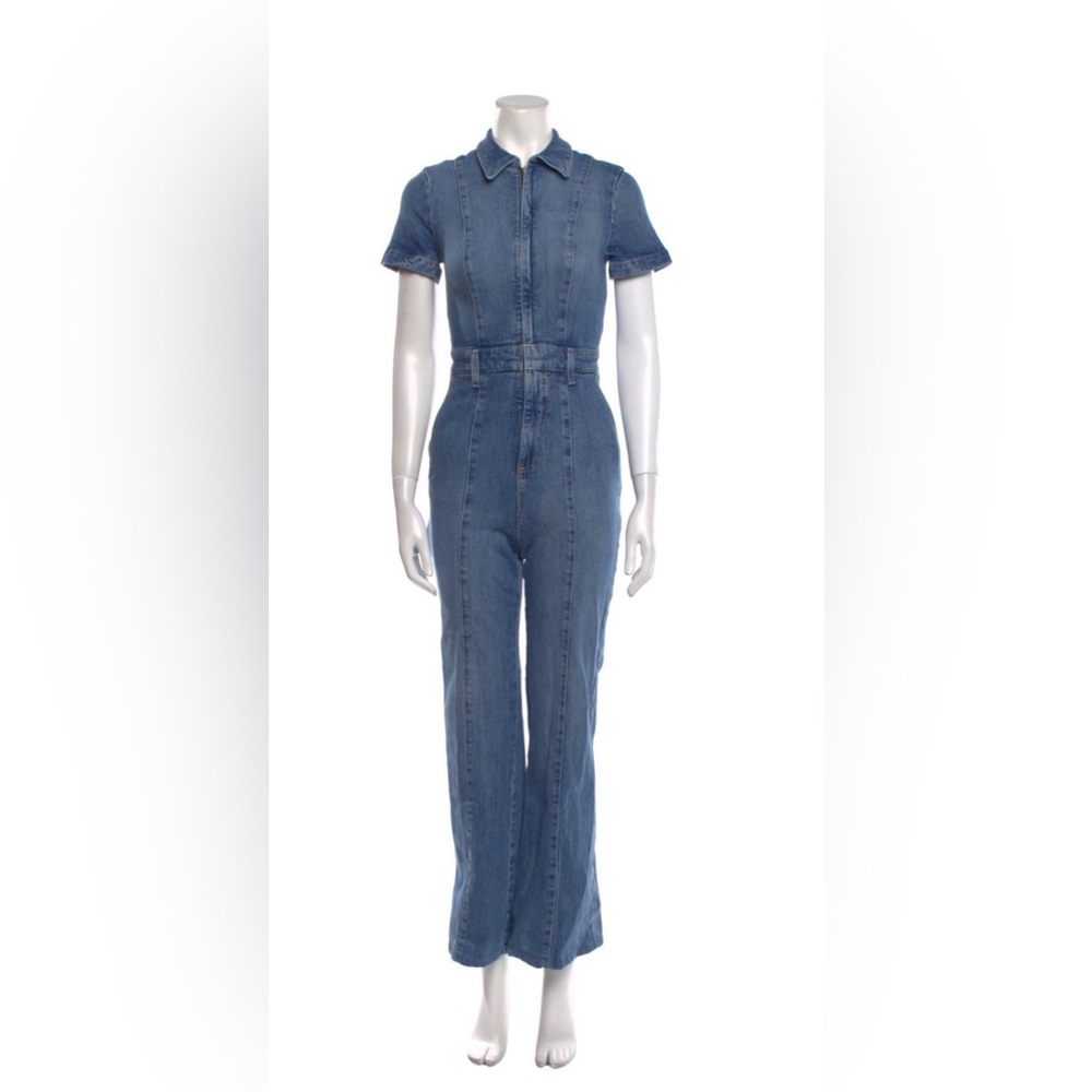 Authentic- Alice + Olivia Classic Blue Denim Overalls